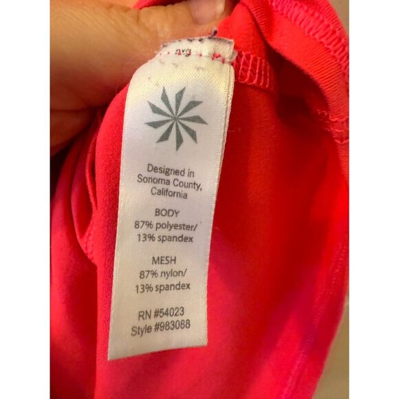 Athleta Bright Pink Racerback Workout Tank with Grey Mesh - Women's Size XS - Picture 8 of 9